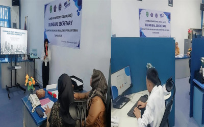 Murid-Murid Manajemen Perkantoran SMK Negeri 8 Samarinda Unjuk Kompetensi dalam Lomba Bilingual Secretary
